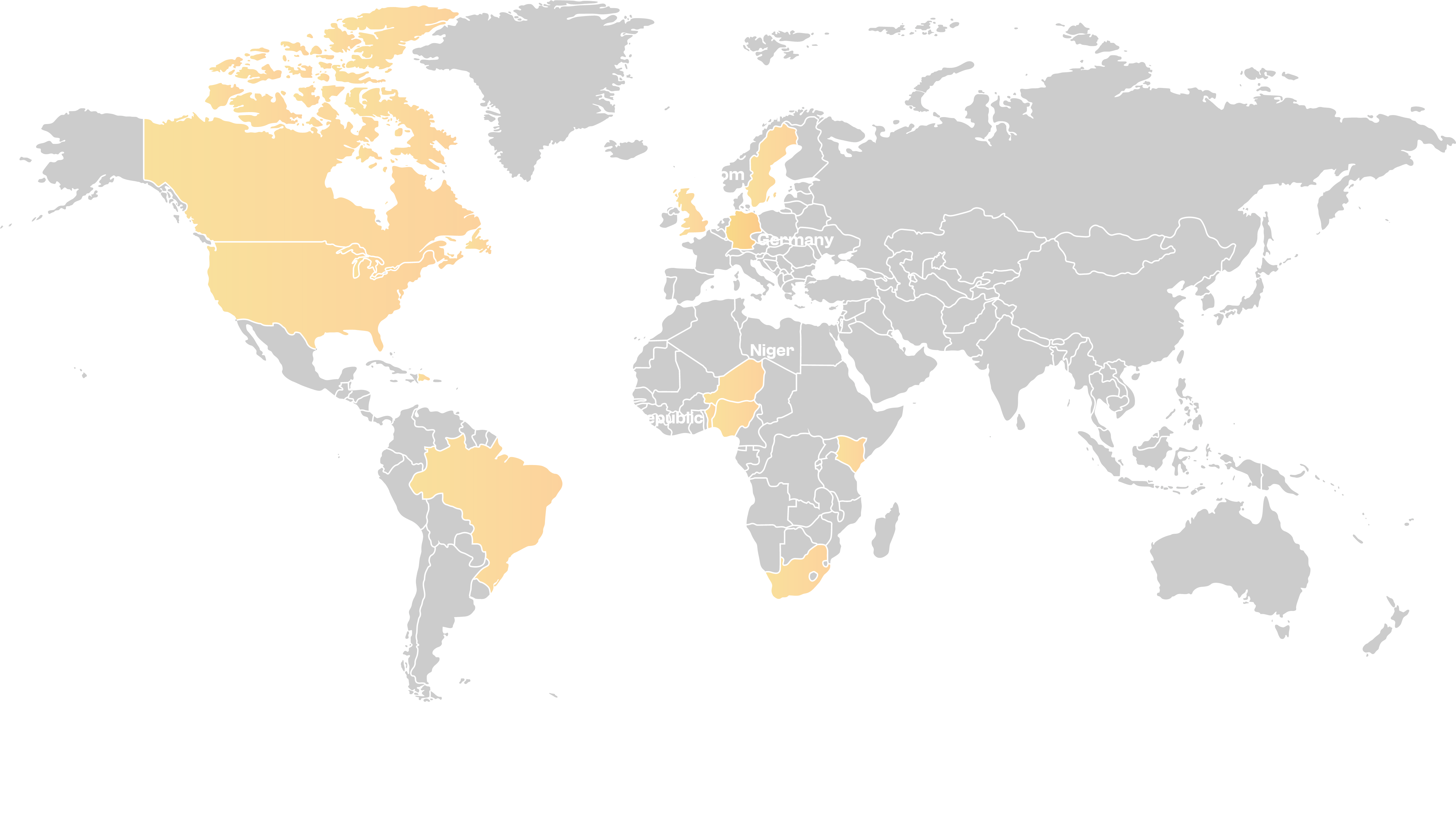 Impact footprint showing the location of clients and figures